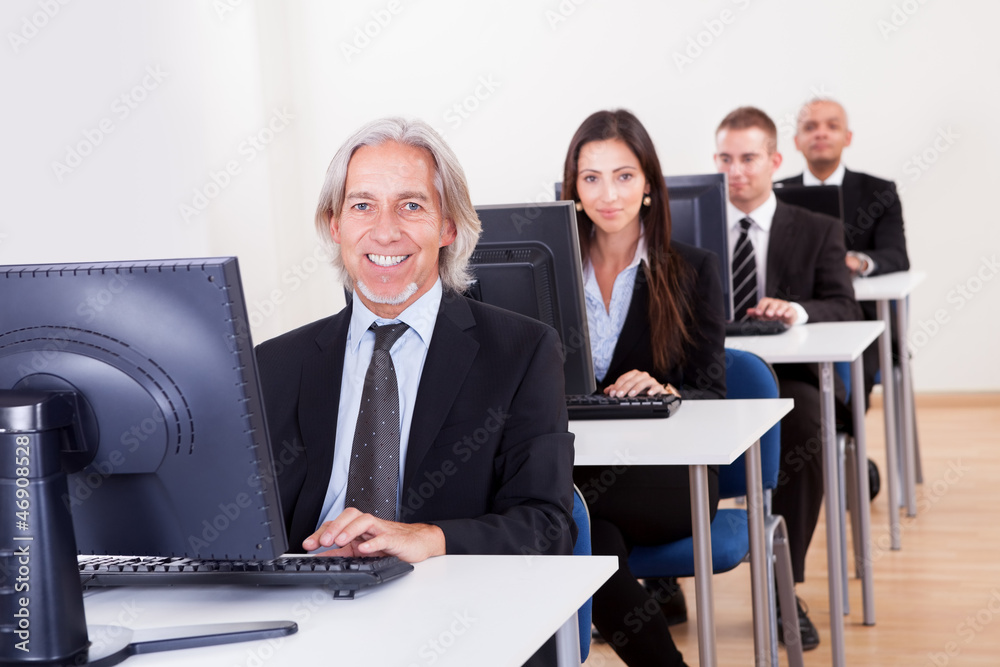 People working in a support centre People working in a support centre