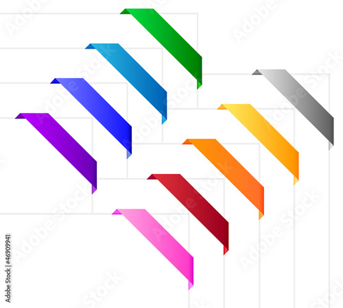 Corner ribbons in various colors