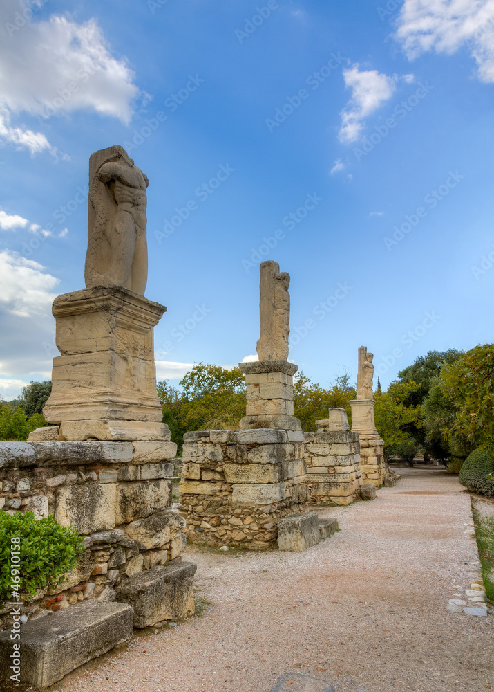 Statues of Giants and Tritons in the Ancient Agora of Athens