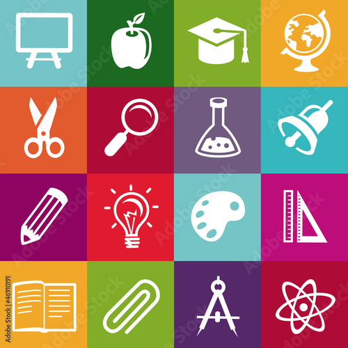 Vector seamless pattern with education icons