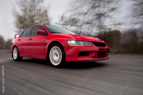Sport car in motion