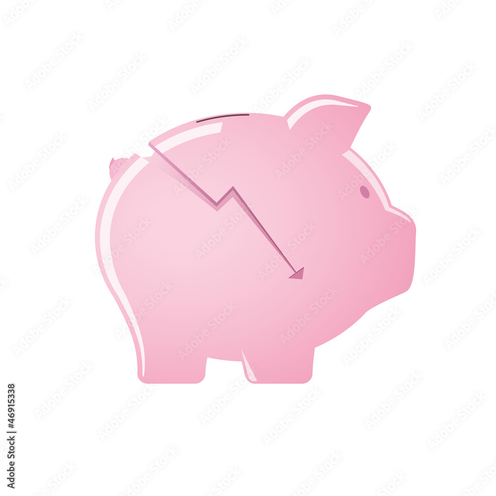 Cracked piggy bank Cracked piggy bank