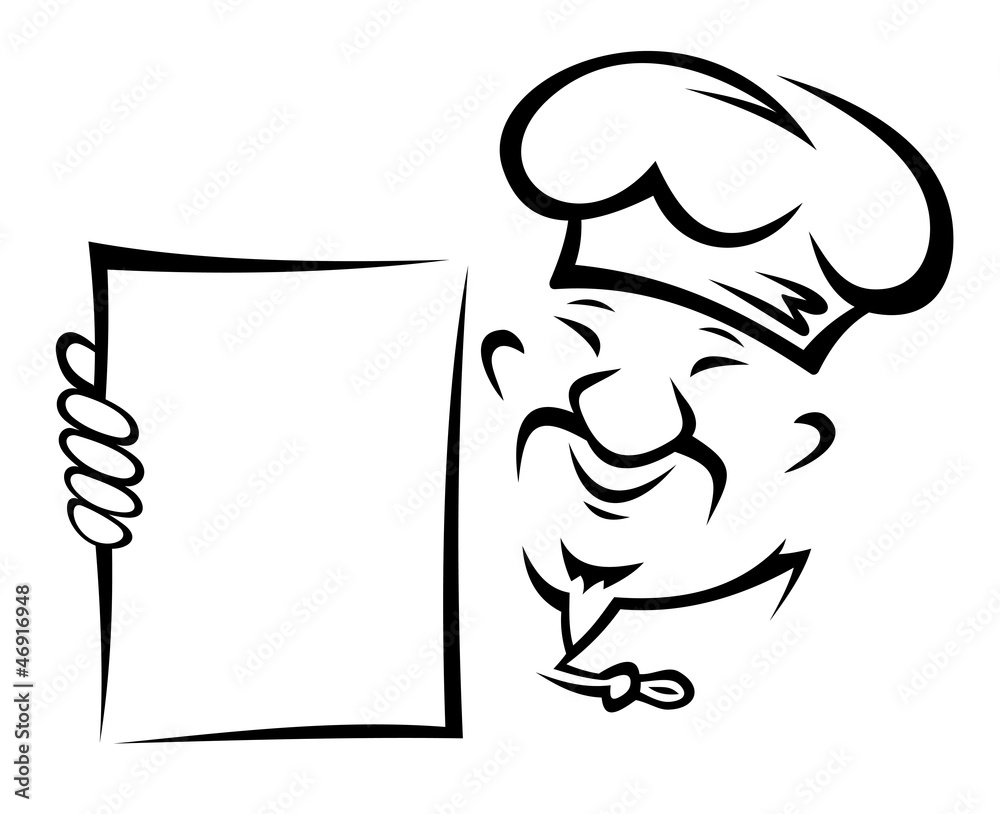 Chinese chef with menu Chinese chef with menu