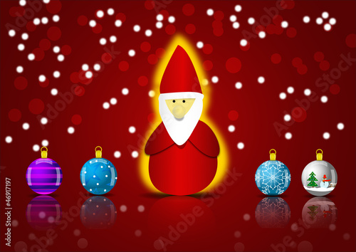 Babbo Natale con palline vector