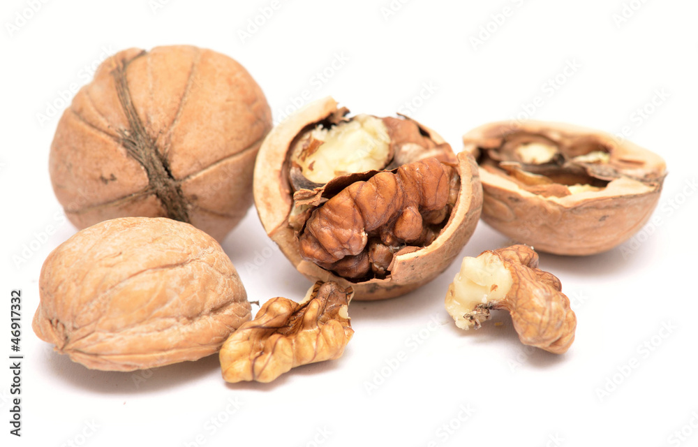 walnuts isolated on white background walnuts isolated on white background