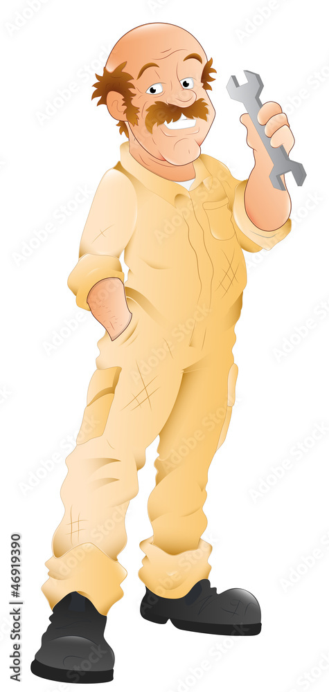 Naklejka premium Mechanic Vector Character