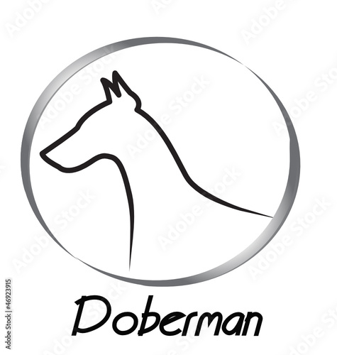 Doberman silhouette logo vector