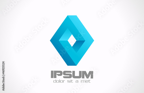 Logic Business Logo. Infinite loop shape. Rhomb Vector icon.