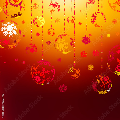 Elegant Christmas with gold balls. EPS 8