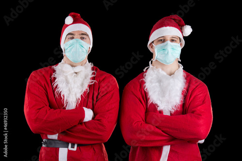Two santa claus