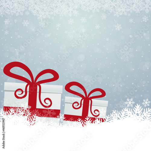 gift snowflake snow stars blue white background