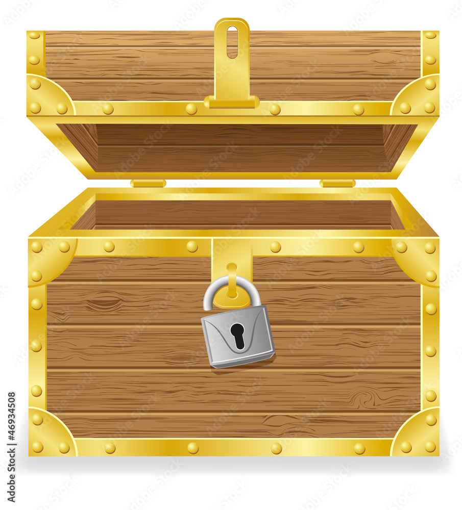 open antique chest vector illustration Stock Vector | Adobe Stock