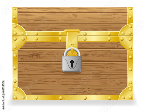 closed antique chest vector illustration