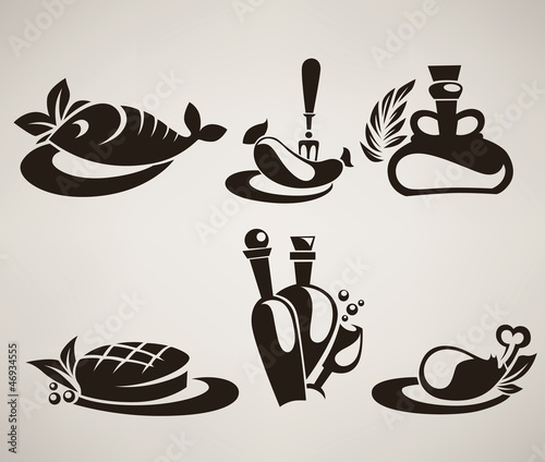 vector collection of food silhouettes