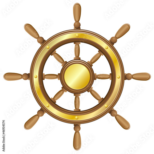 steering wheel for ship vector illustration