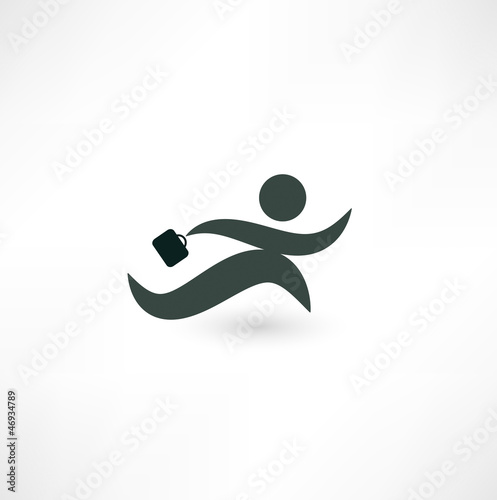 Running businessman icon