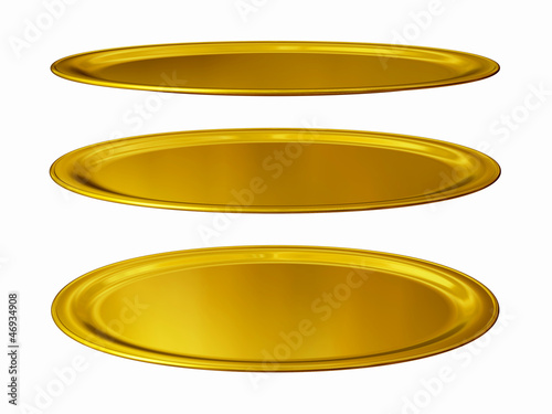 oval, golden plate