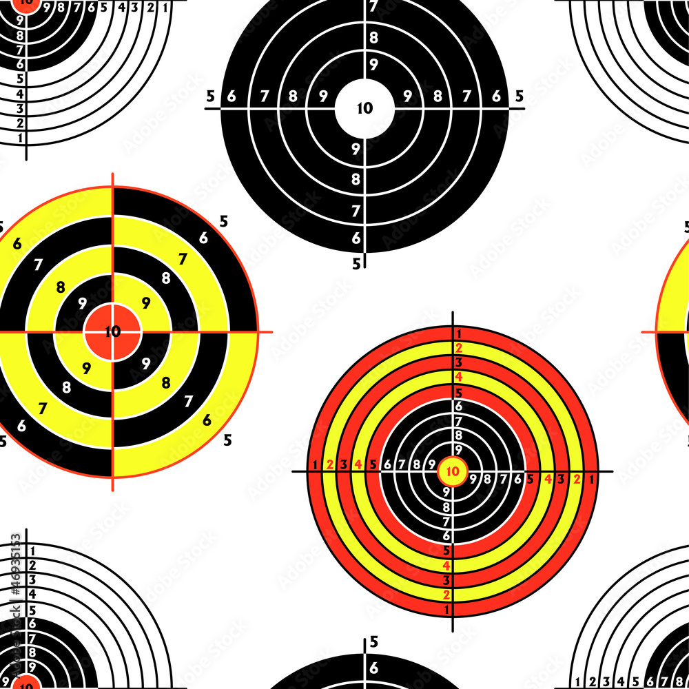 targets for practical pistol shooting, seamless wallpaper, vecto