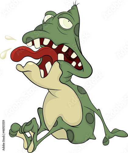 The green toad . Cartoon