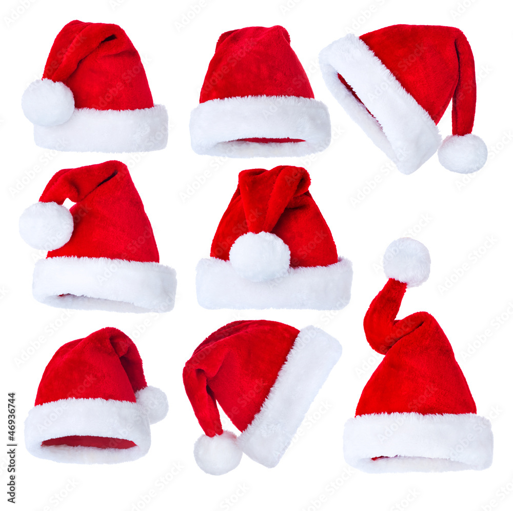 Santa's Hat set over white Santa's Hat set over white