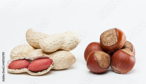 Handful of groundnuts and hazelnuts