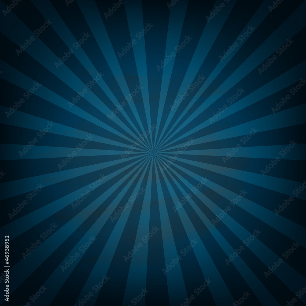 Retro Vintage Square Blue Sunburst