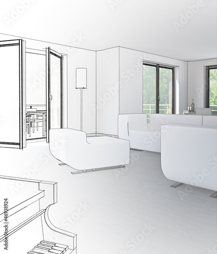 Modern luxury apartment - sketched