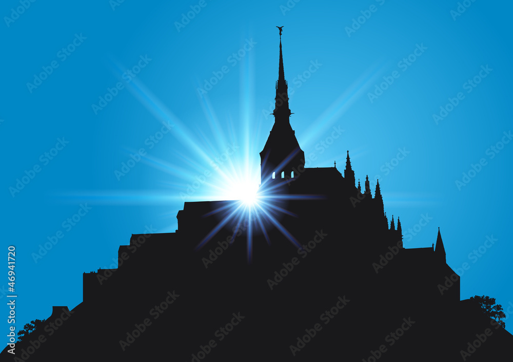 Obraz premium Mont_St_Michel_Soleil_Rayons