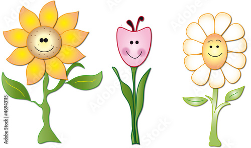 Fototapeta Naklejka Na Ścianę i Meble -  flowers cartoon