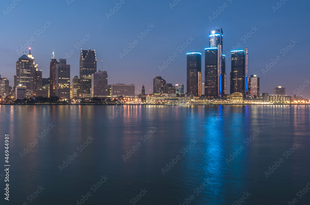 Detroit at night