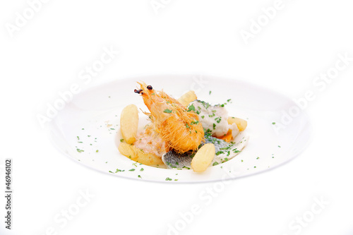 restaurant - poissons et crustacés sur fond blanc  # 30