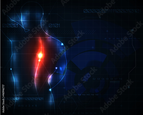 Human spine ache abstract background