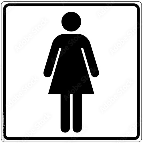 Schild weiß - Toilette Damen