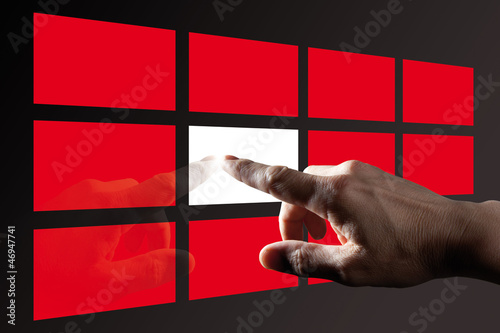 Finger Touching  Red Digital Touch Screen