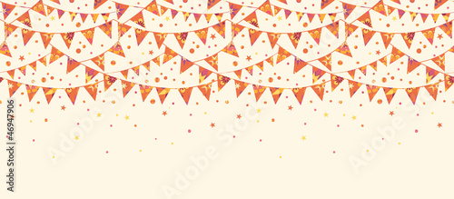 Horizontal Vector Christmas Decorations Flags Seamless Pattern