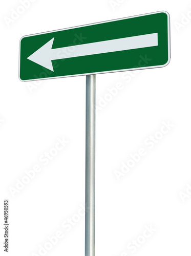 Left traffic route only direction sign turn pointer green © Brilt