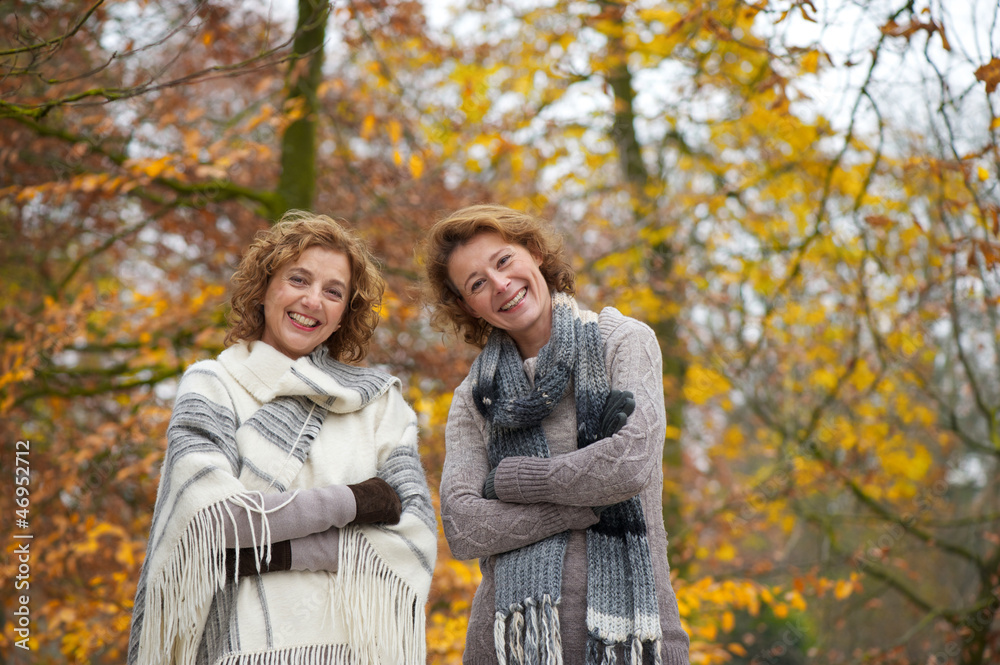 Portrait of Women Friends in Autumn