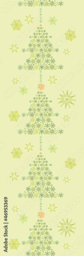 Vector Green Snowflakes Textured Christmas Trees Vertical Vector Green Snowflakes Textured Christmas Trees Vertical