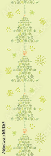 Vector Green Snowflakes Textured Christmas Trees Vertical © Oksancia