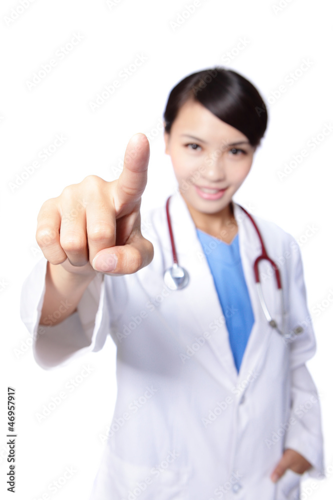 female doctor finger pressing something female doctor finger pressing something