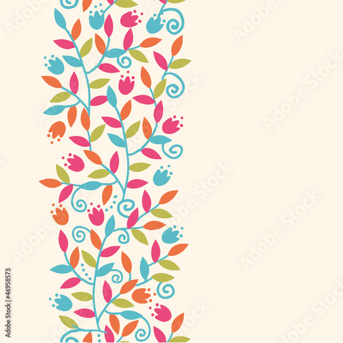 Vector Colorful Branches Vertical Seamless Pattern Background