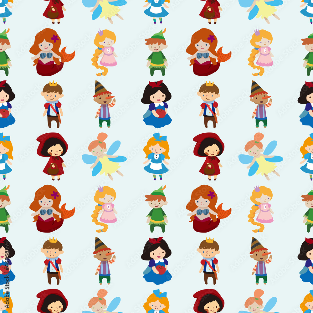 seamless story people pattern