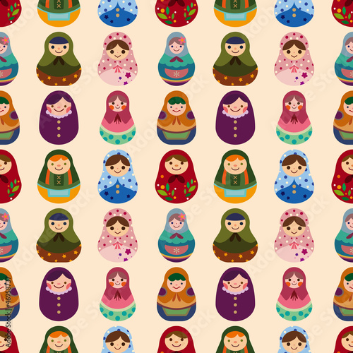 seamless Russian doll pattern