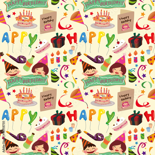 seamless birthday pattern