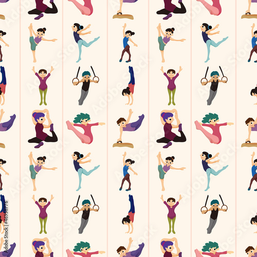 gymnastics seamless pattern