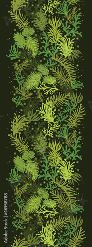 Vector Evergreen christmas tree vertical seamless pattern