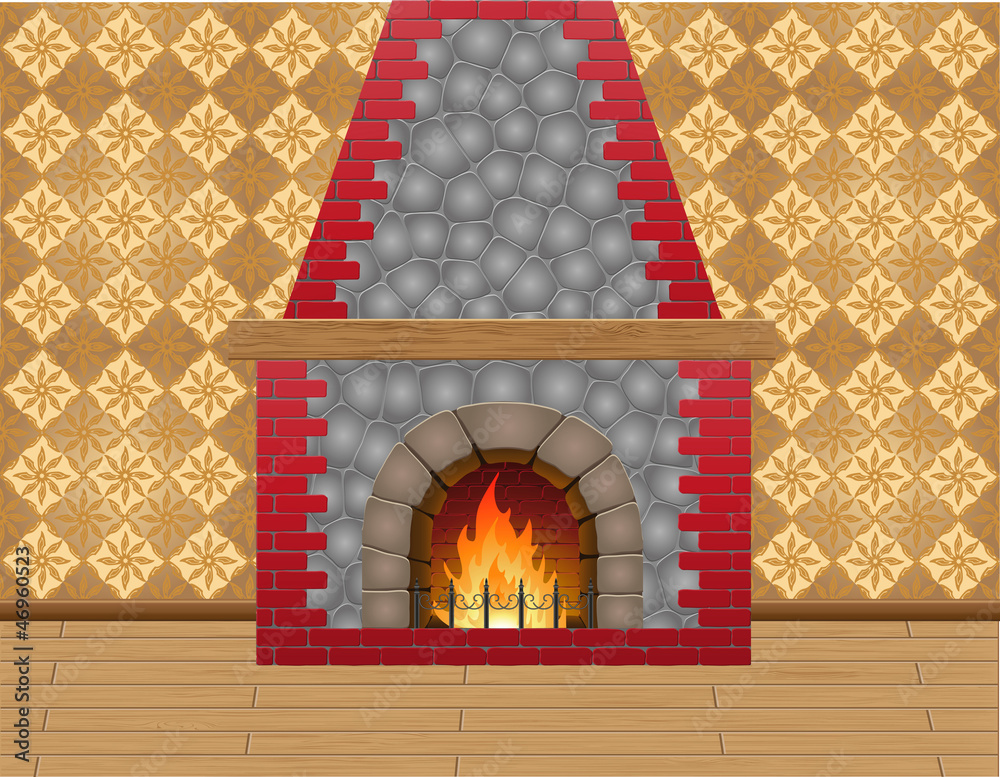 Fototapeta premium fireplace in the room