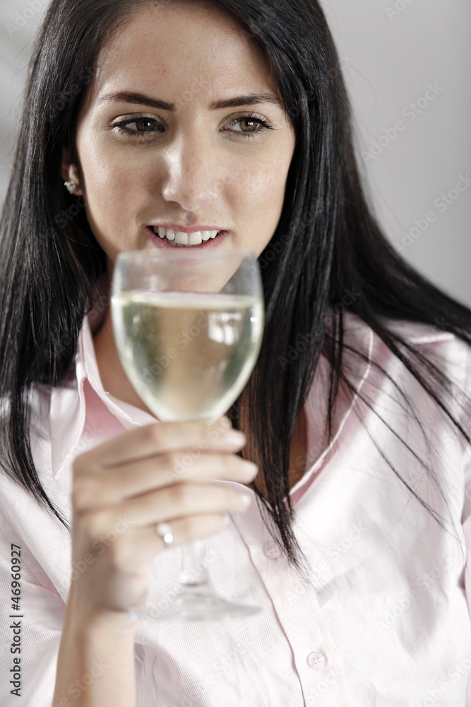 Woman drinking wine Woman drinking wine