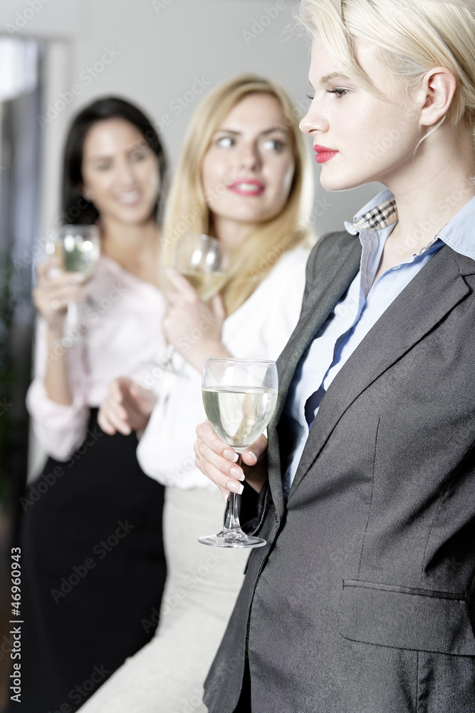 Women enjoying a glass of wine Women enjoying a glass of wine