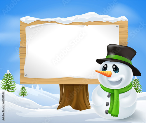 Christmas Snowman Sign